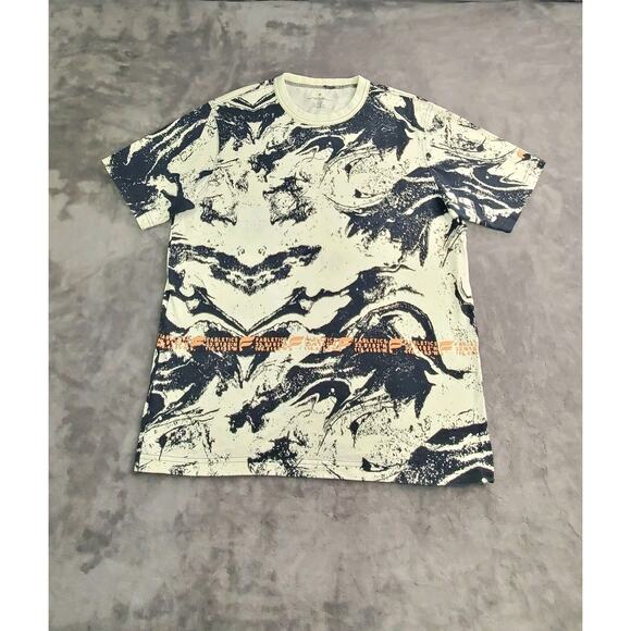 Fabletics T Shirt Mens Sz L Blue White Tie Dye Coordinates Spell Out Logo C23-11 - Picture 1 of 6